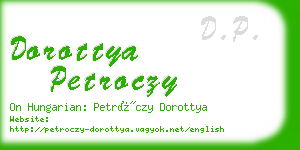 dorottya petroczy business card